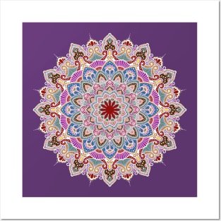 Vintage Mandala White Posters and Art